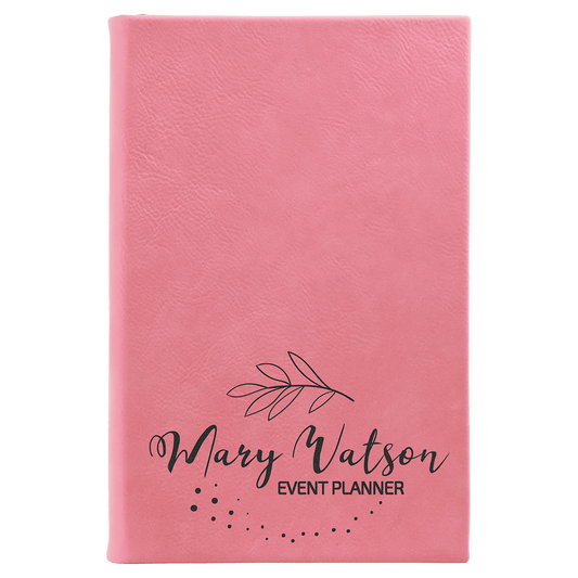 Pink Leatherette Sketch Book with Unlined Notepad