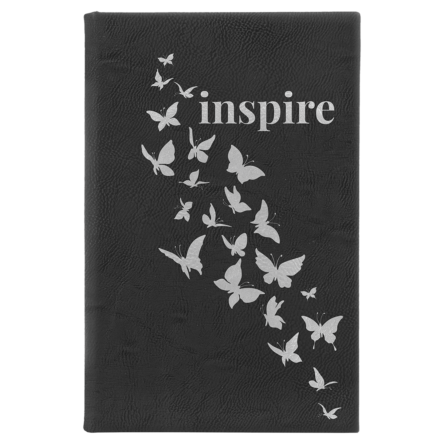 Black/Silver Leatherette Sketch Book with Unlined Notepad