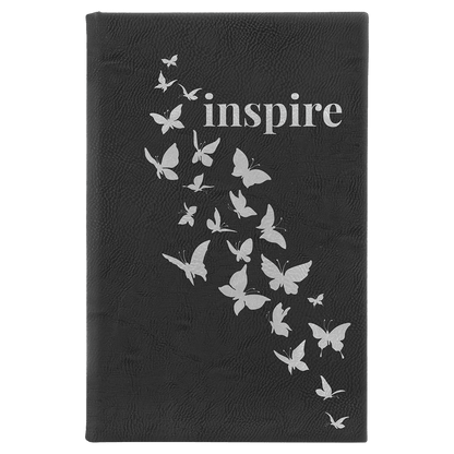 Black/Silver Leatherette Sketch Book with Unlined Notepad