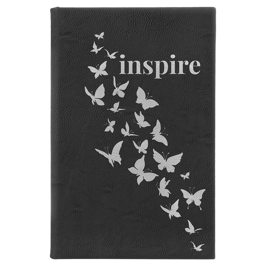 Black/Silver Leatherette Sketch Book with Unlined Notepad