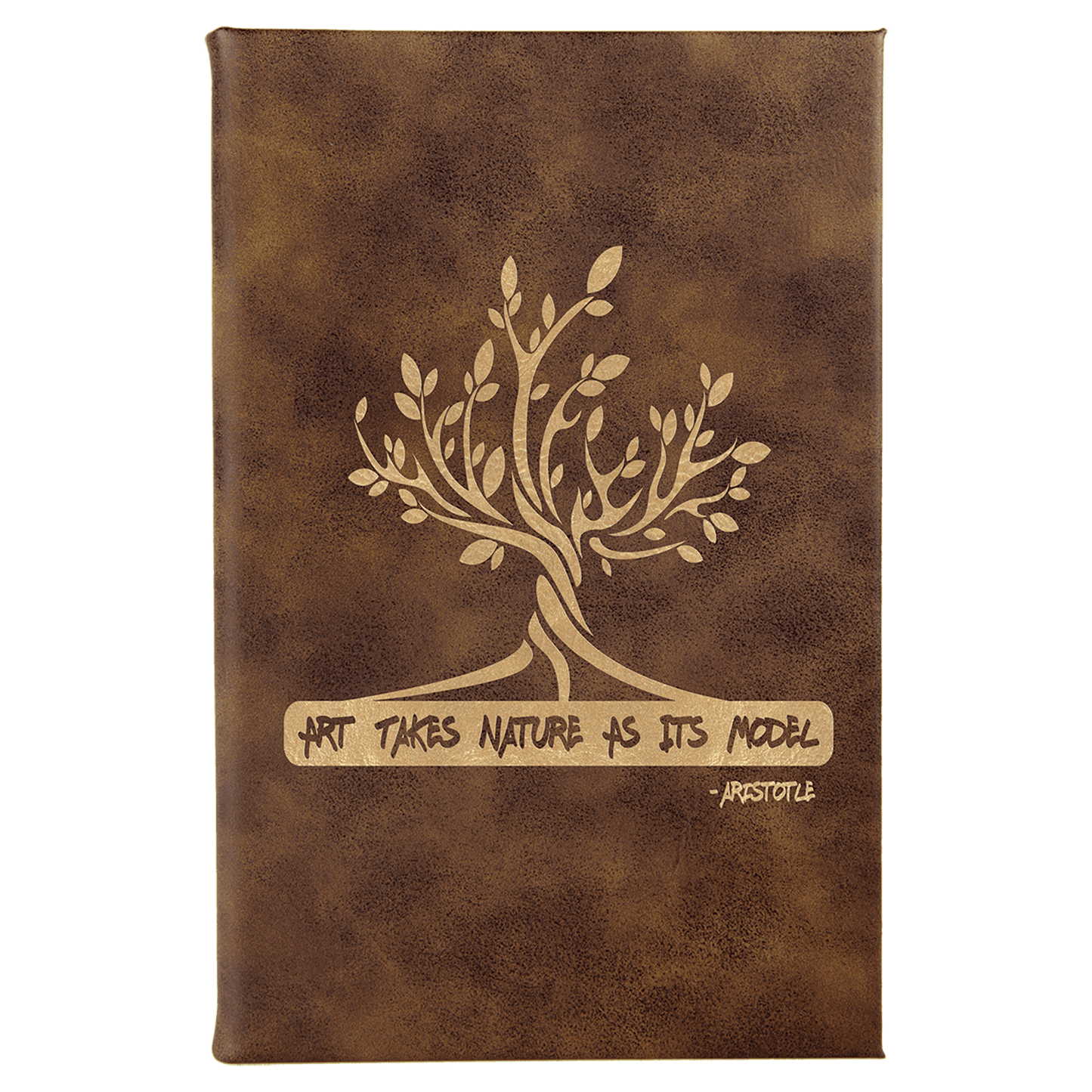 Rustic/Gold Leatherette Sketch Book with Unlined Notepad