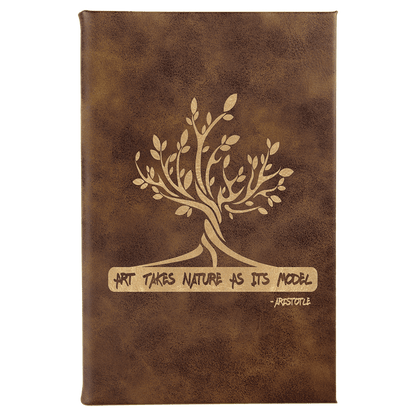 Rustic/Gold Leatherette Sketch Book with Unlined Notepad