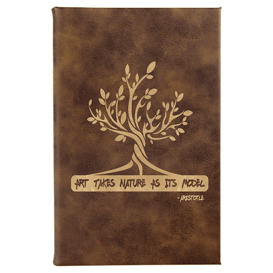 Rustic/Gold Leatherette Sketch Book with Unlined Notepad