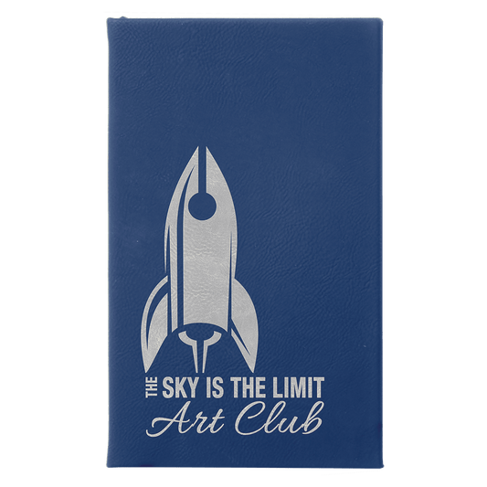 Blue/Silver Leatherette Sketch Book with Unlined Notepad