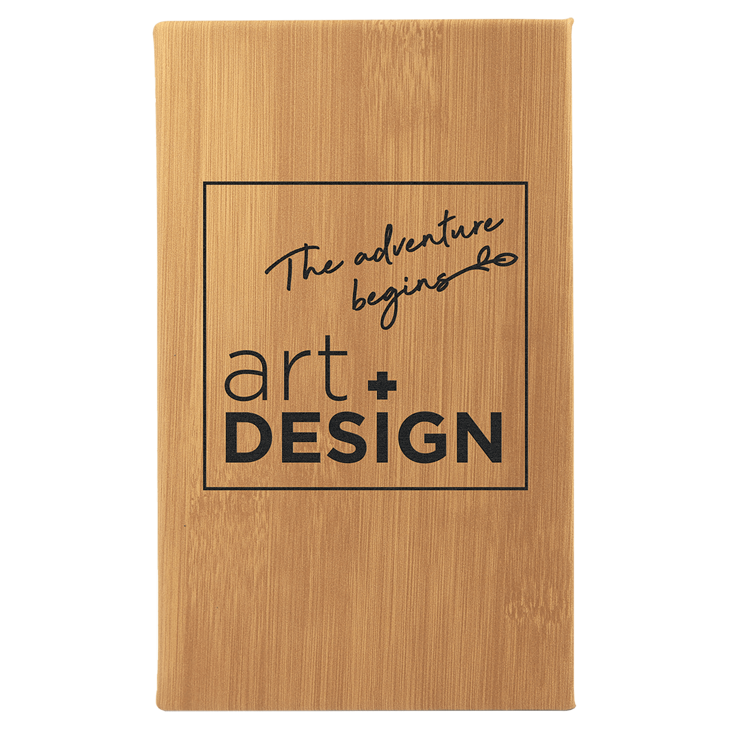 Bamboo Leatherette Sketch Book with Unlined Notepad