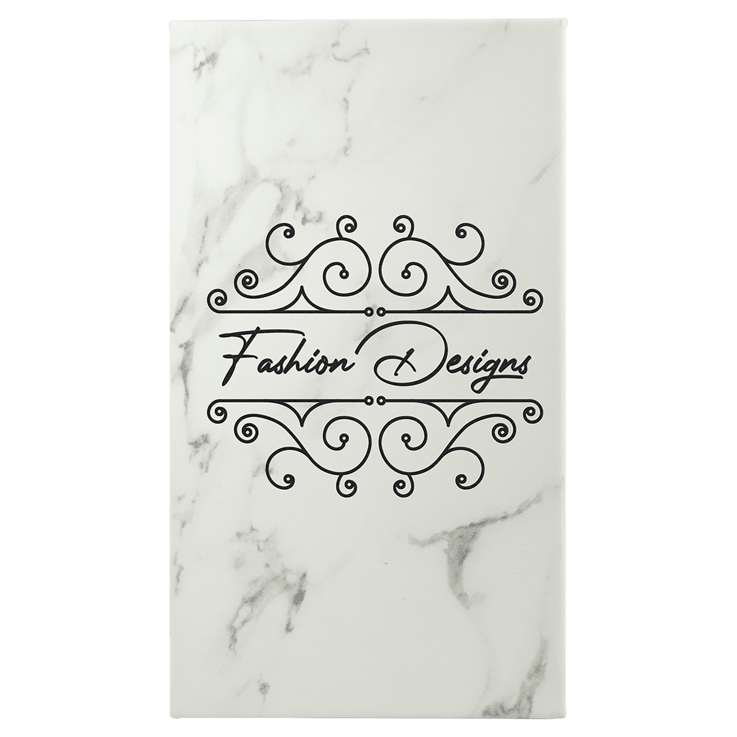 White Marble Leatherette Sketch Book with Unlined Notepad