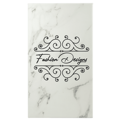 White Marble Leatherette Sketch Book with Unlined Notepad