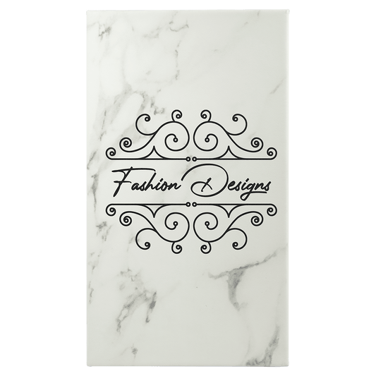 White Marble Leatherette Sketch Book with Unlined Notepad