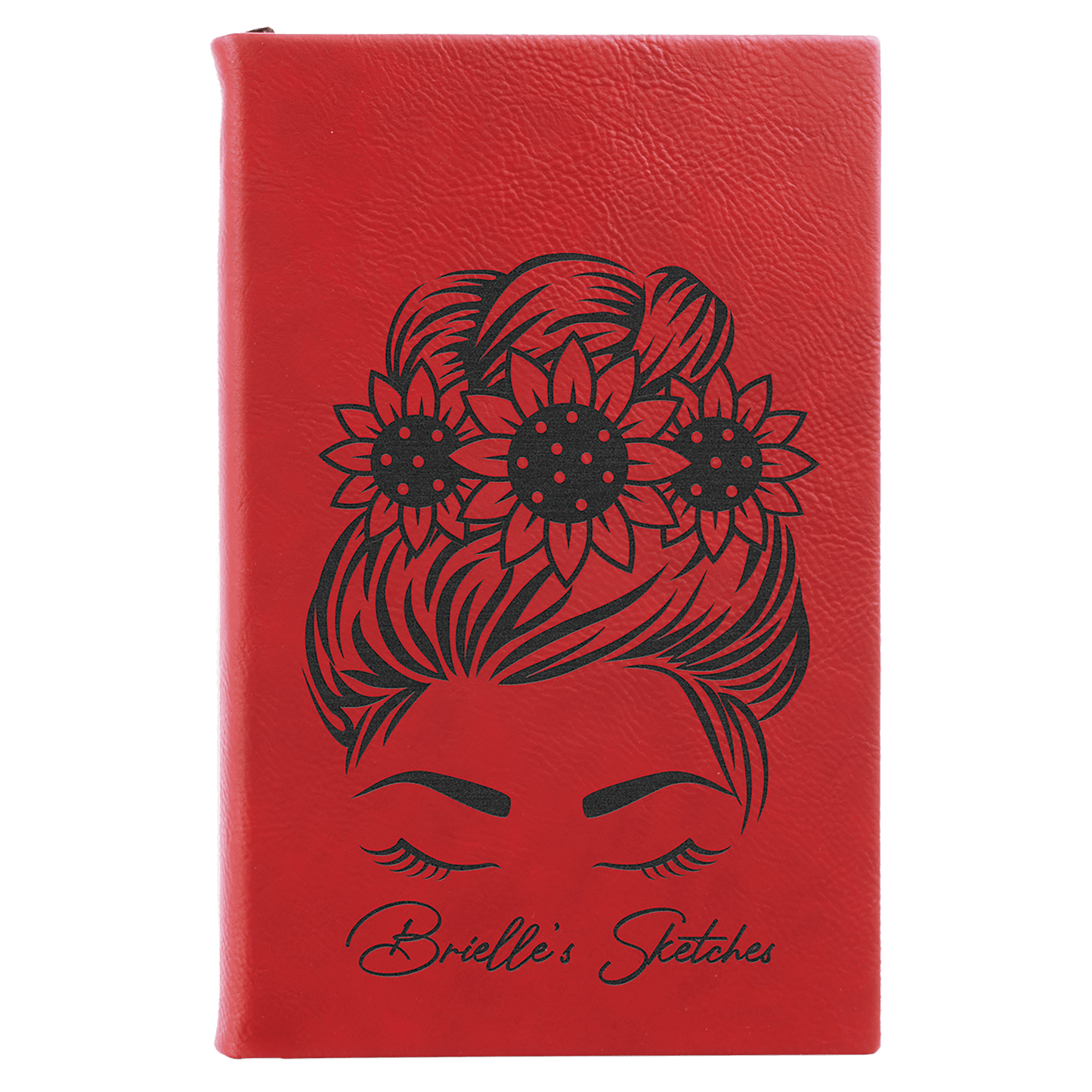 Red Leatherette Sketch Book with Unlined Notepad