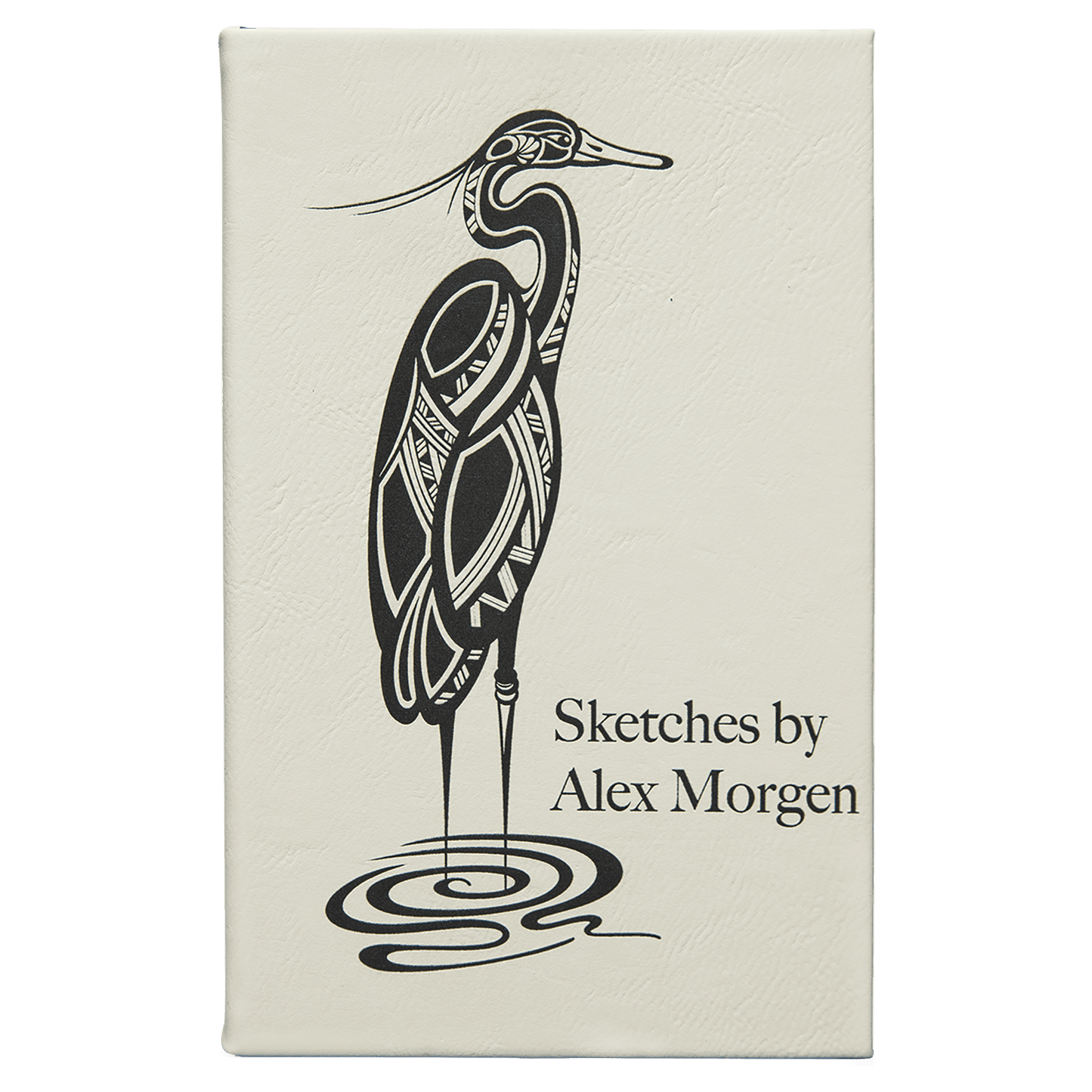 White Leatherette Sketch Book with Unlined Notepad
