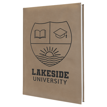 Light Brown Leatherette Journal with Lined Notepad