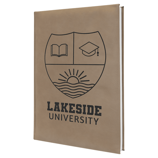 Light Brown Leatherette Journal with Lined Notepad