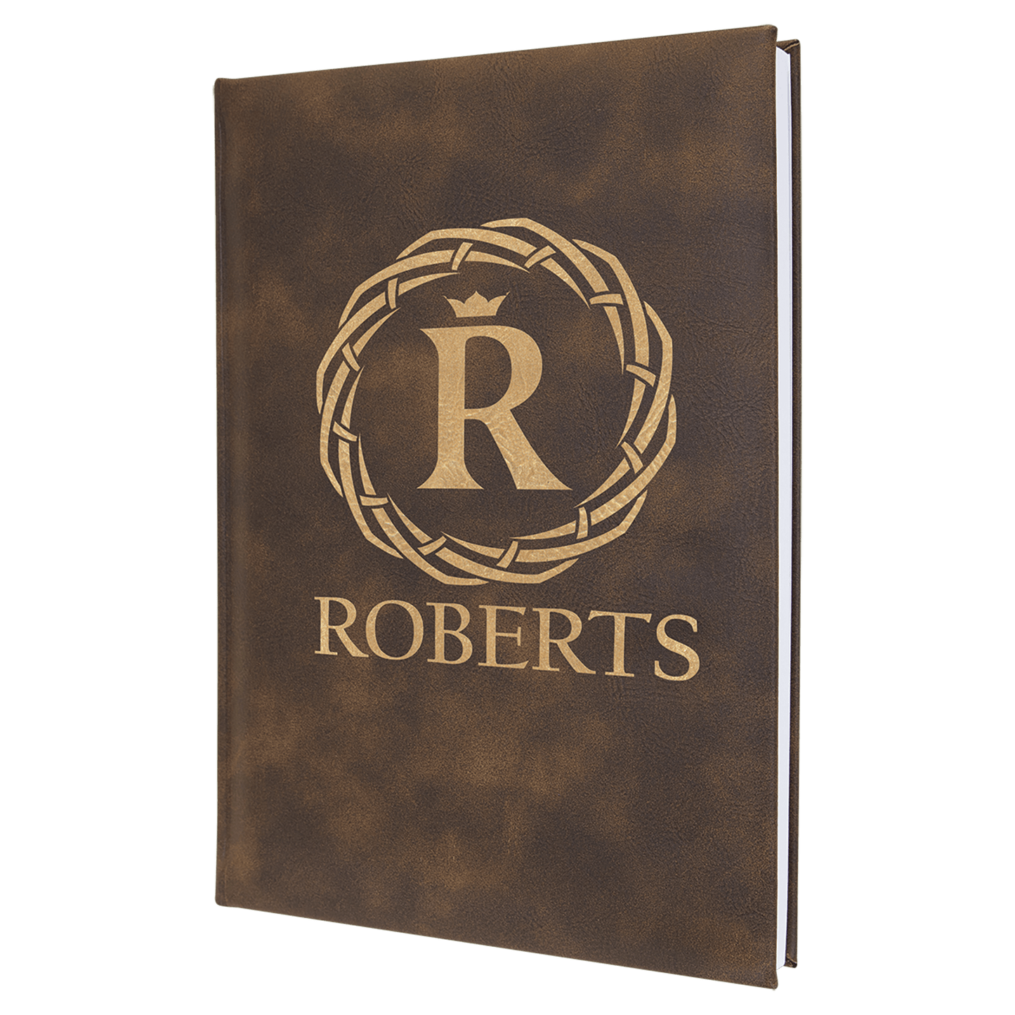 Rustic/Gold Leatherette Journal with Lined Notepad