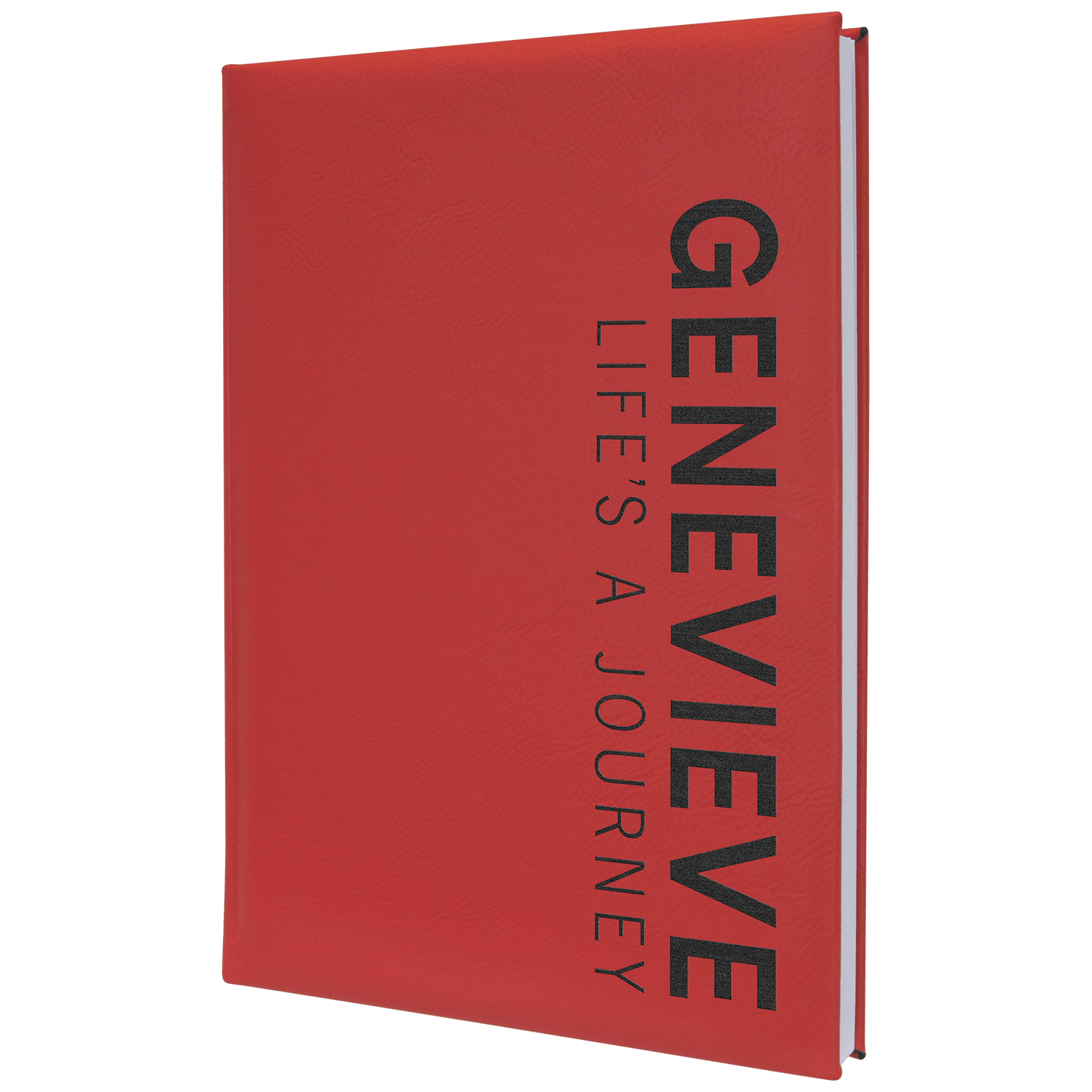 Red Leatherette Journal with Lined Notepad