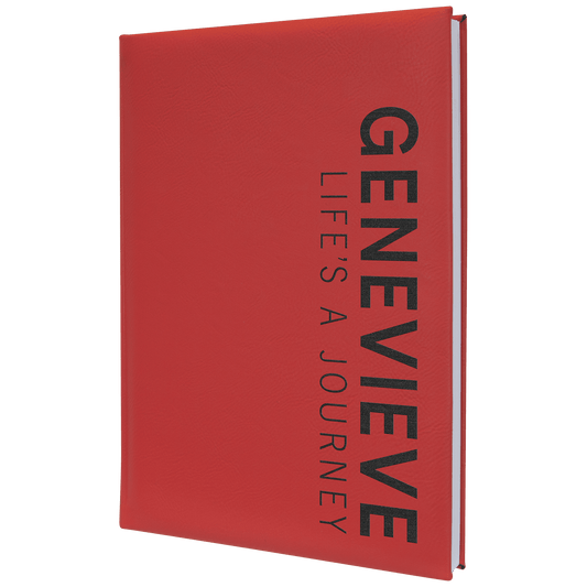 Red Leatherette Journal with Lined Notepad