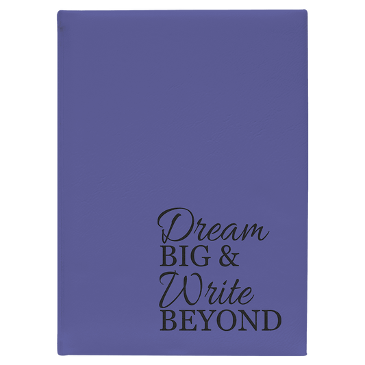 Purple/Black Leatherette Journal with Lined Notepad