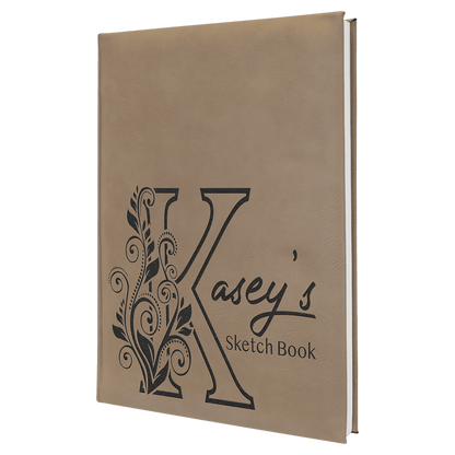 Light Brown Leatherette Sketch Book with Unlined Notepad