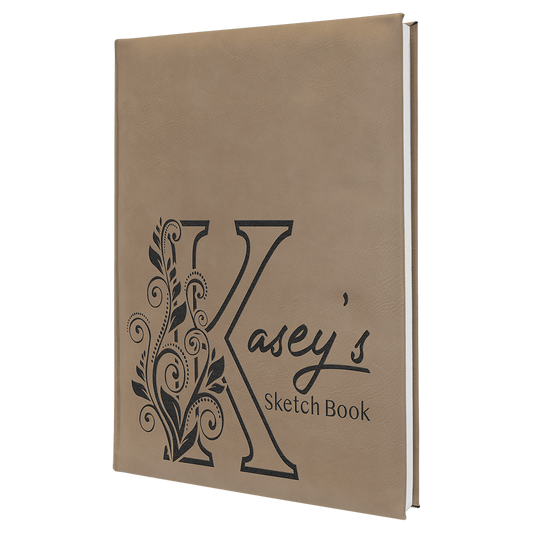 Light Brown Leatherette Sketch Book with Unlined Notepad