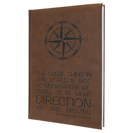 Dark Brown Leatherette Sketch Book with Unlined Notepad
