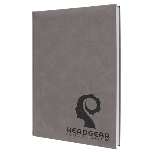 Gray Leatherette Sketch Book with Unlined Notepad