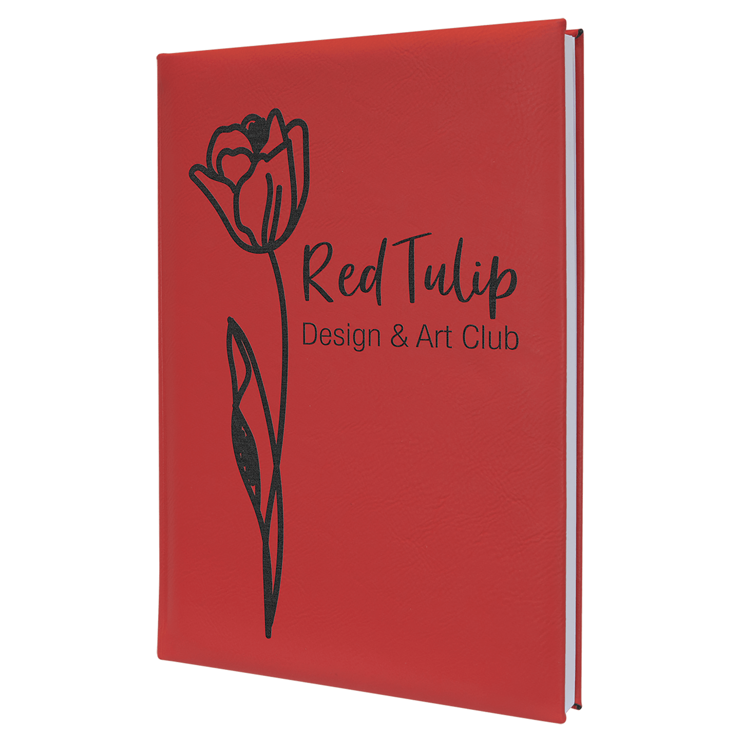 Red Leatherette Sketch Book with Unlined Notepad
