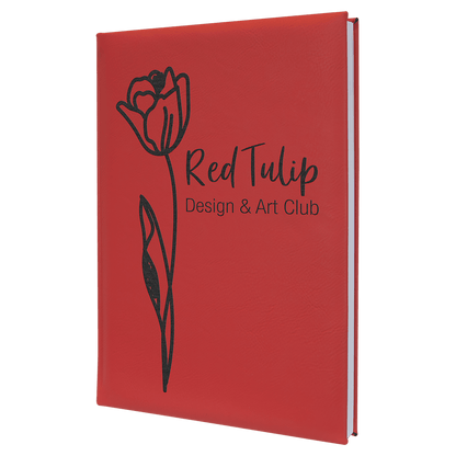 Red Leatherette Sketch Book with Unlined Notepad