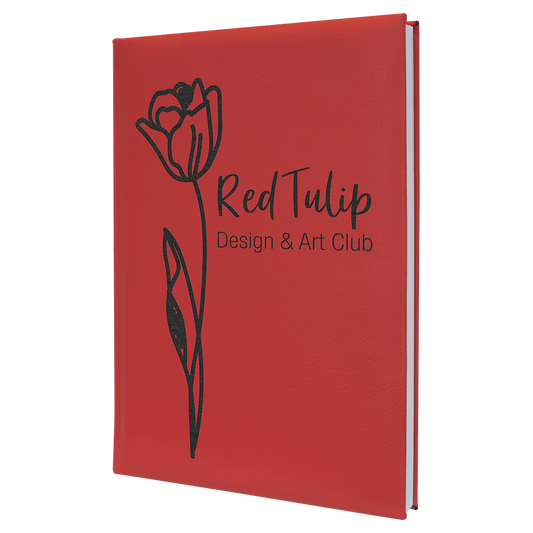 Red Leatherette Sketch Book with Unlined Notepad