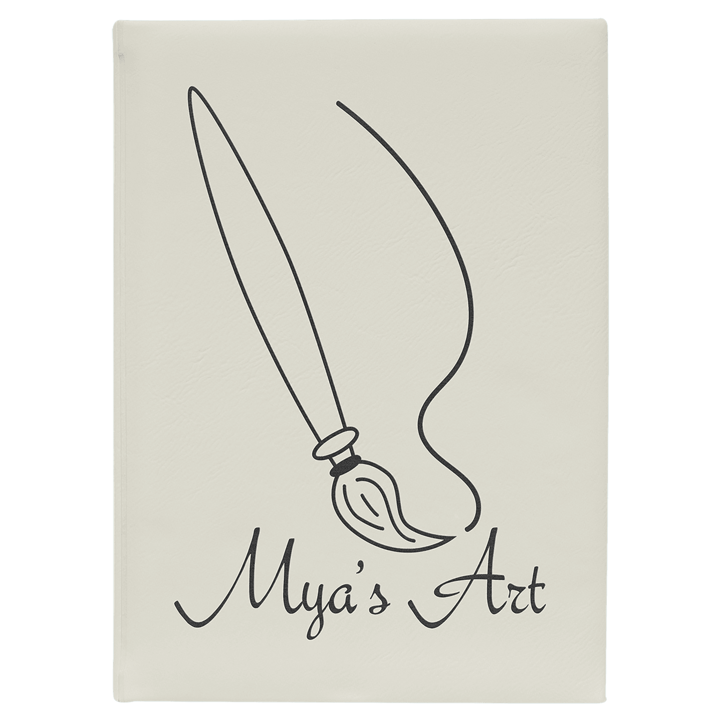 White Leatherette Sketch Book with Unlined Notepad