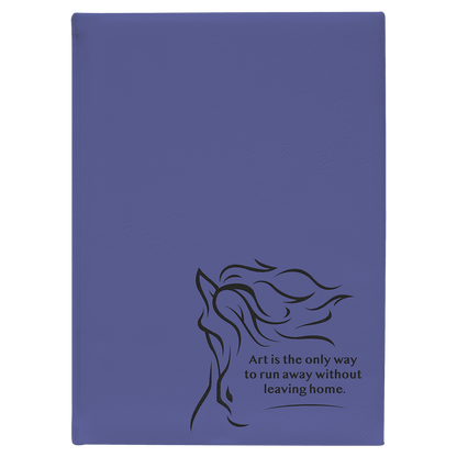 Purple Leatherette Sketch Book with Unlined Notepad