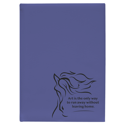 Purple Leatherette Sketch Book with Unlined Notepad