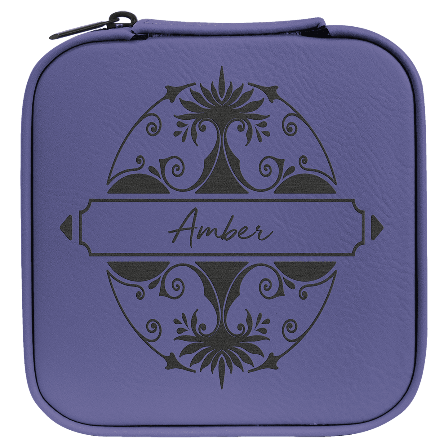 Leatherette Travel Jewelry Box with Black Lining 4" x 4"