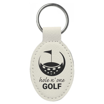 Leatherette Oval Keychain 3" x 1.75"