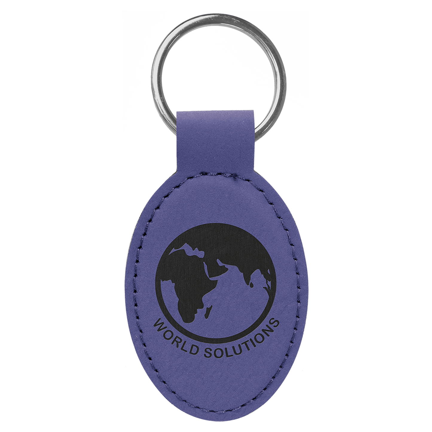 Leatherette Oval Keychain 3" x 1.75"