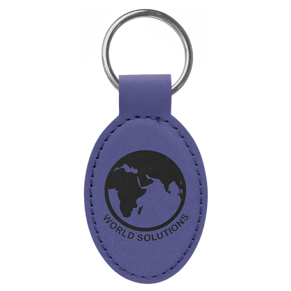 Leatherette Oval Keychain 3" x 1.75"