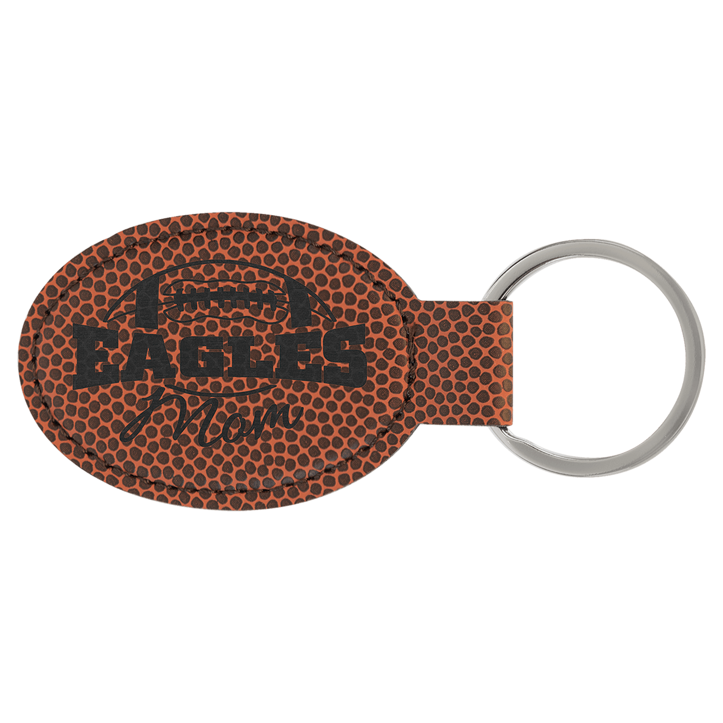 Leatherette Oval Keychain 3" x 1.75"