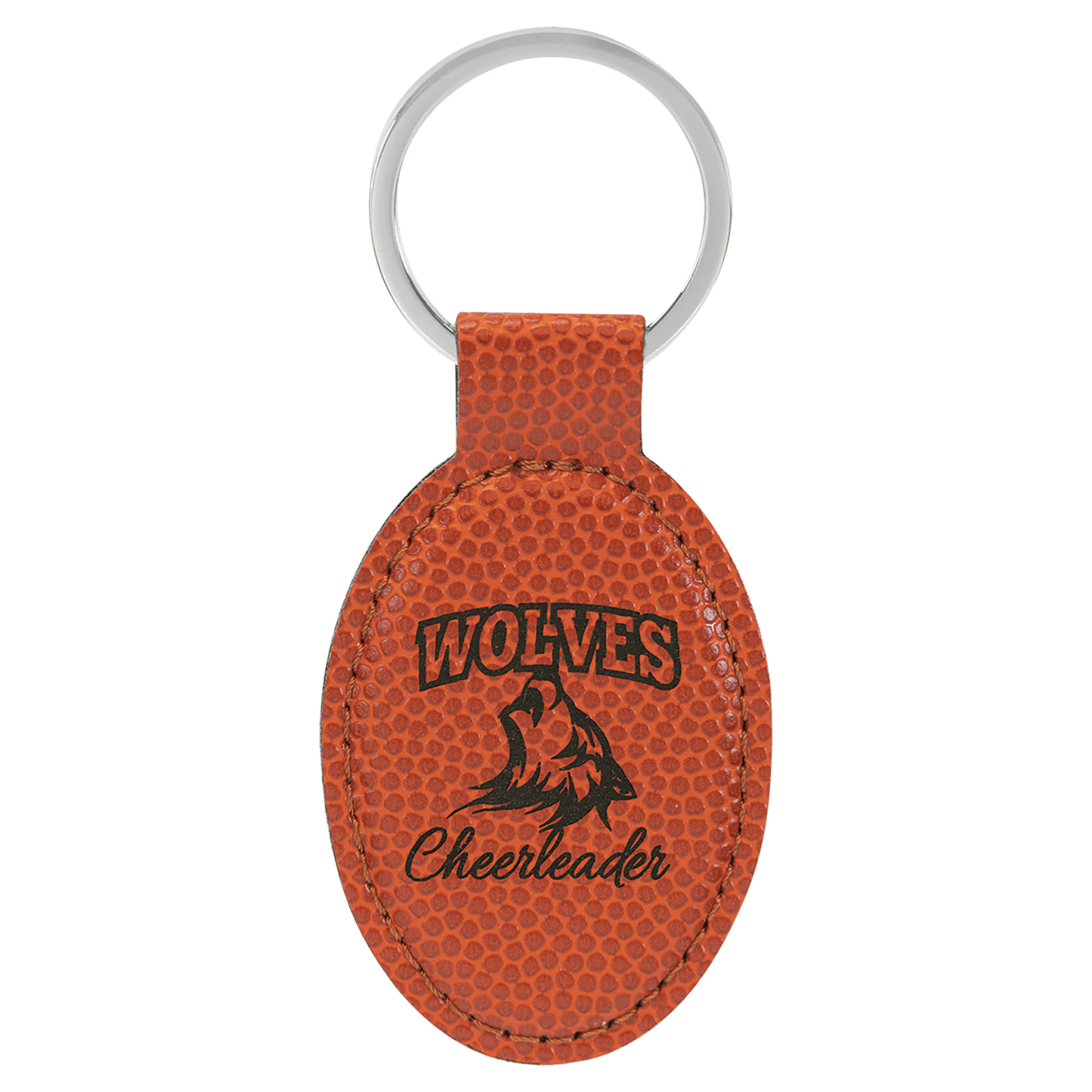 Leatherette Oval Keychain 3" x 1.75"