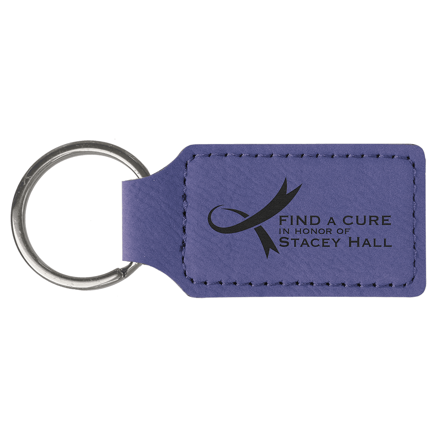 Leatherette Rectangle Keychain 2.75" x 1.25"