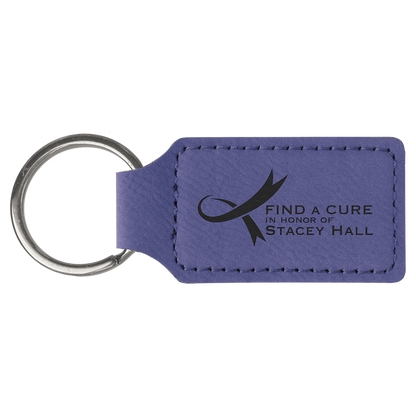 Leatherette Rectangle Keychain 2.75" x 1.25"