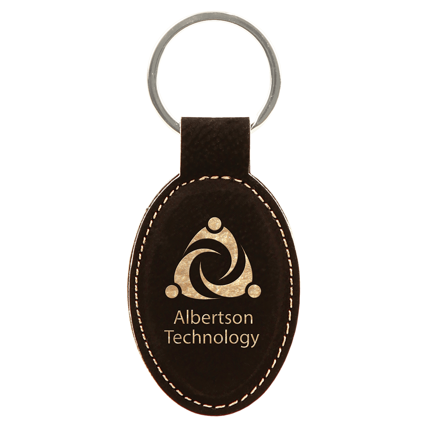 Leatherette Oval Keychain 3" x 1.75"
