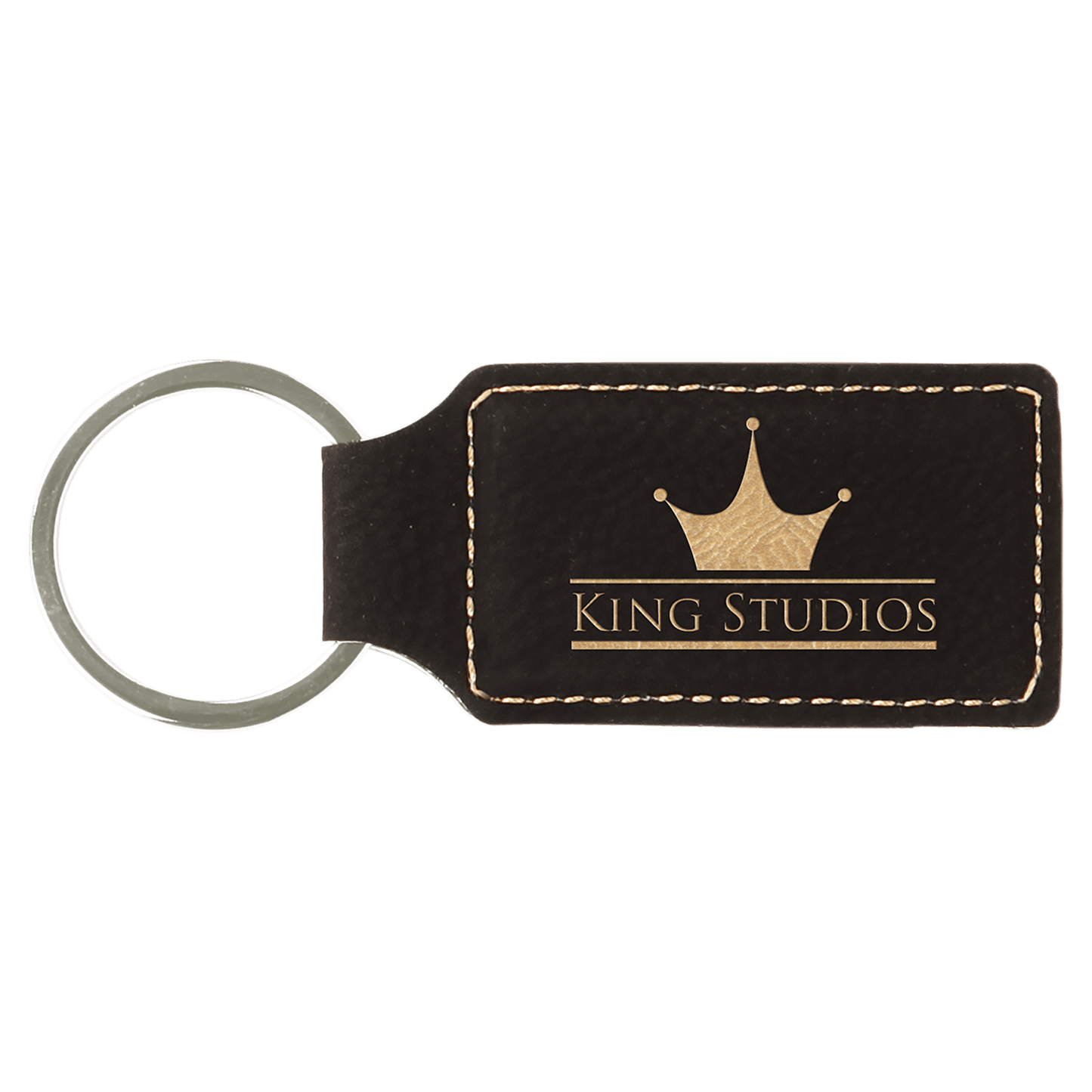 Leatherette Rectangle Keychain 2.75" x 1.25"