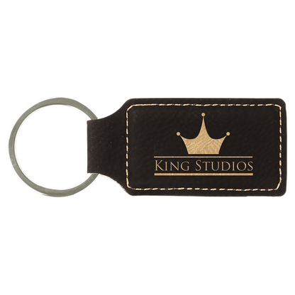 Leatherette Rectangle Keychain 2.75" x 1.25"