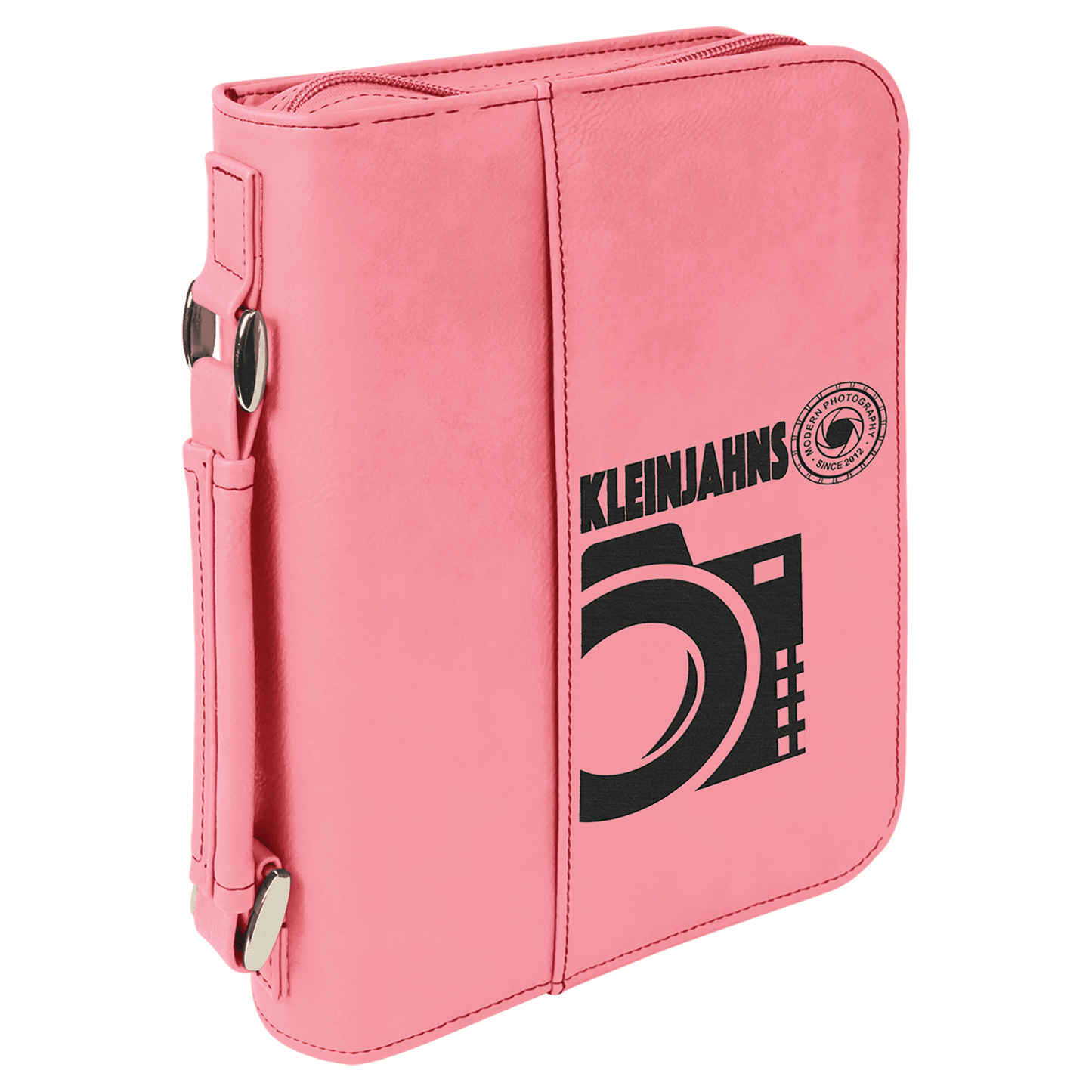 Pink Leatherette Book/Bible Cover with Handle & Zipper