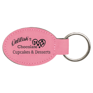 Leatherette Oval Keychain 3" x 1.75"