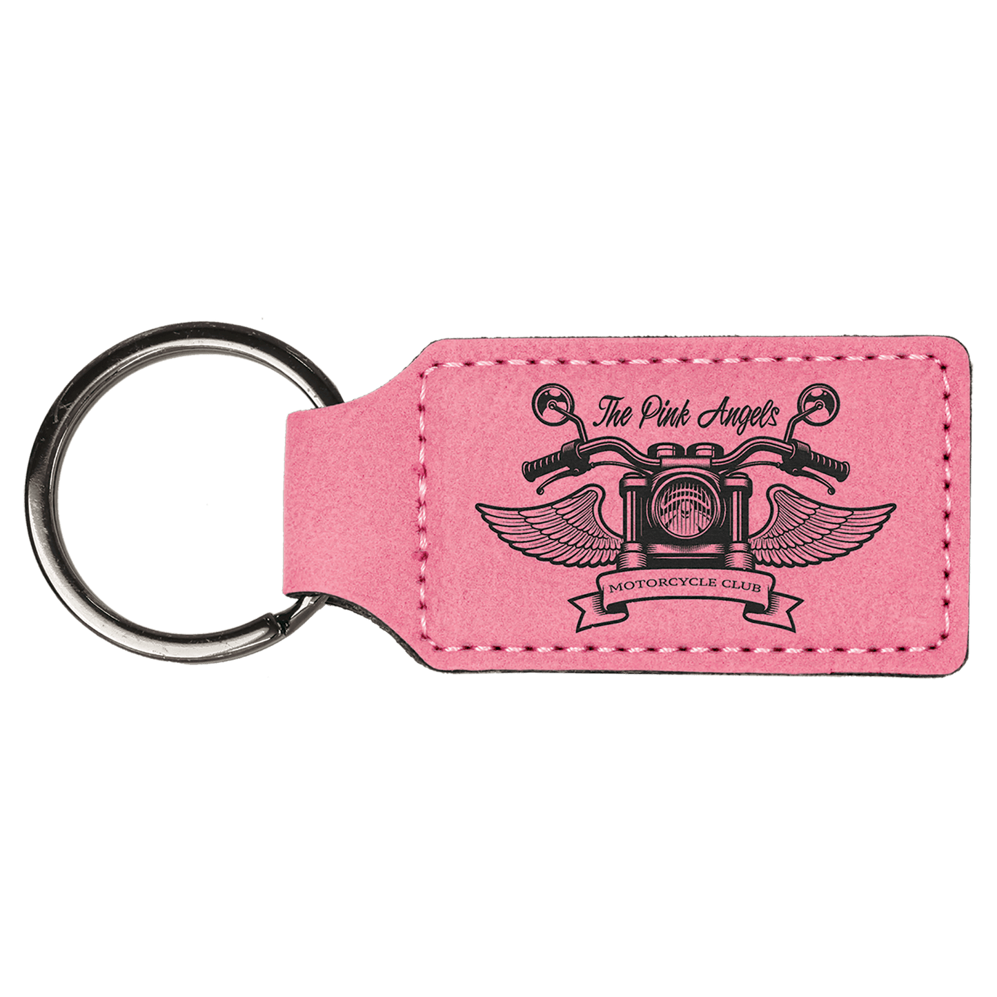 Leatherette Rectangle Keychain 2.75" x 1.25"