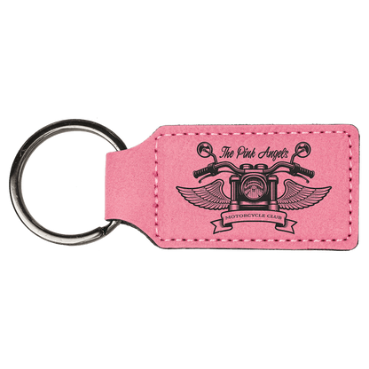 Leatherette Rectangle Keychain 2.75" x 1.25"