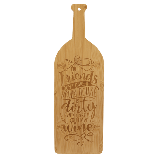 17" x 5.25" Bamboo Wine Bottle Shaped Cutting Board