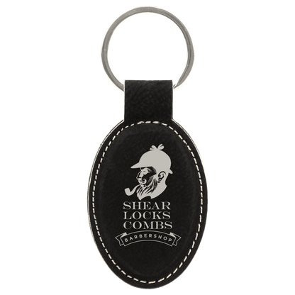 Leatherette Oval Keychain 3" x 1.75"