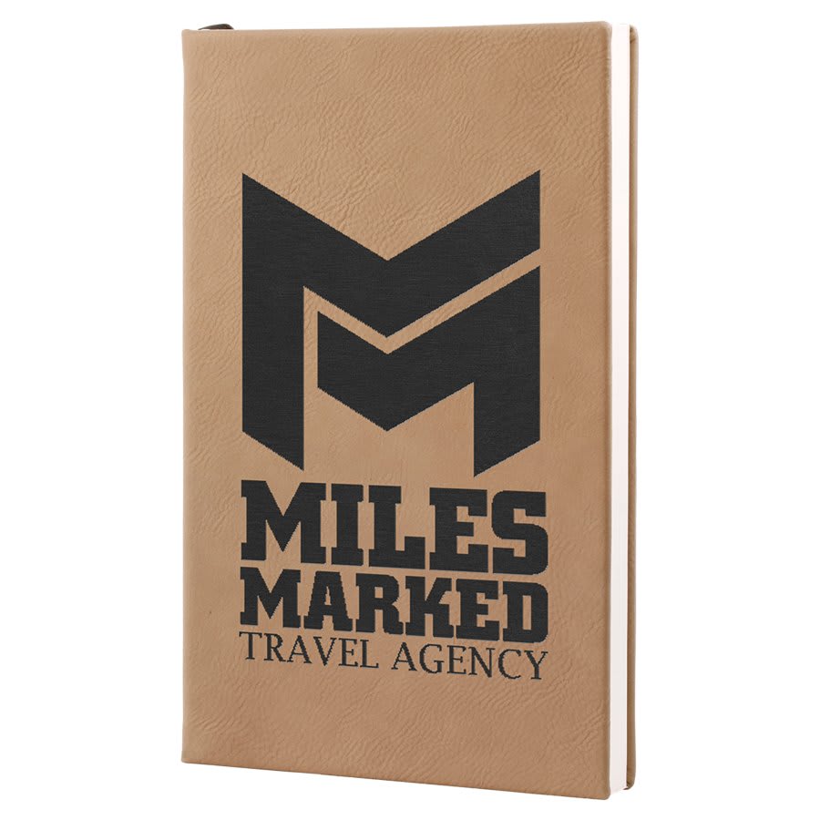 Light Brown Leatherette Journal with Lined Notepad