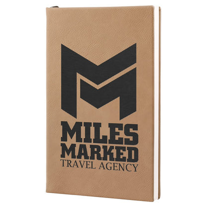 Light Brown Leatherette Journal with Lined Notepad