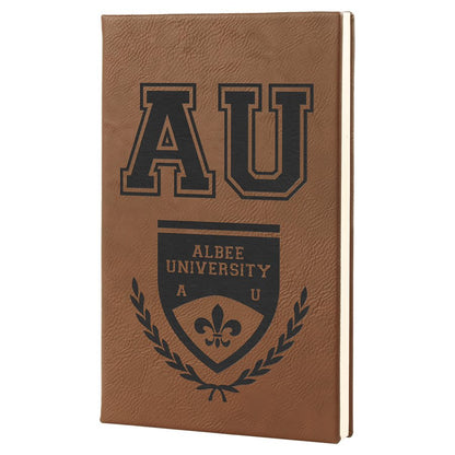 Dark Brown Leatherette Journal with Lined Notepad